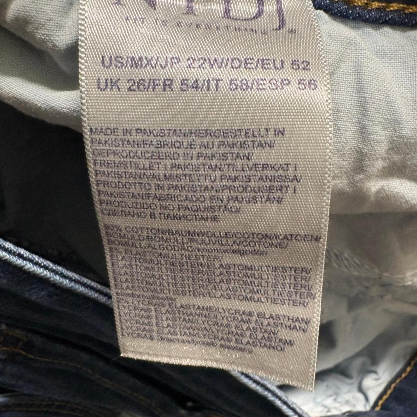NYDJ Ami Skinny Jeans Womens 22W Blue Denim Stretch Plus Size