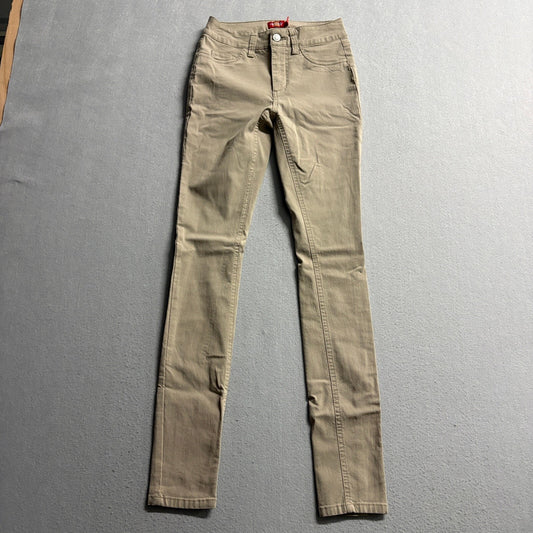 Dickies Girl Womens Skinny Pants Size 0/24 Khaki Beige Stretch Chino GM146