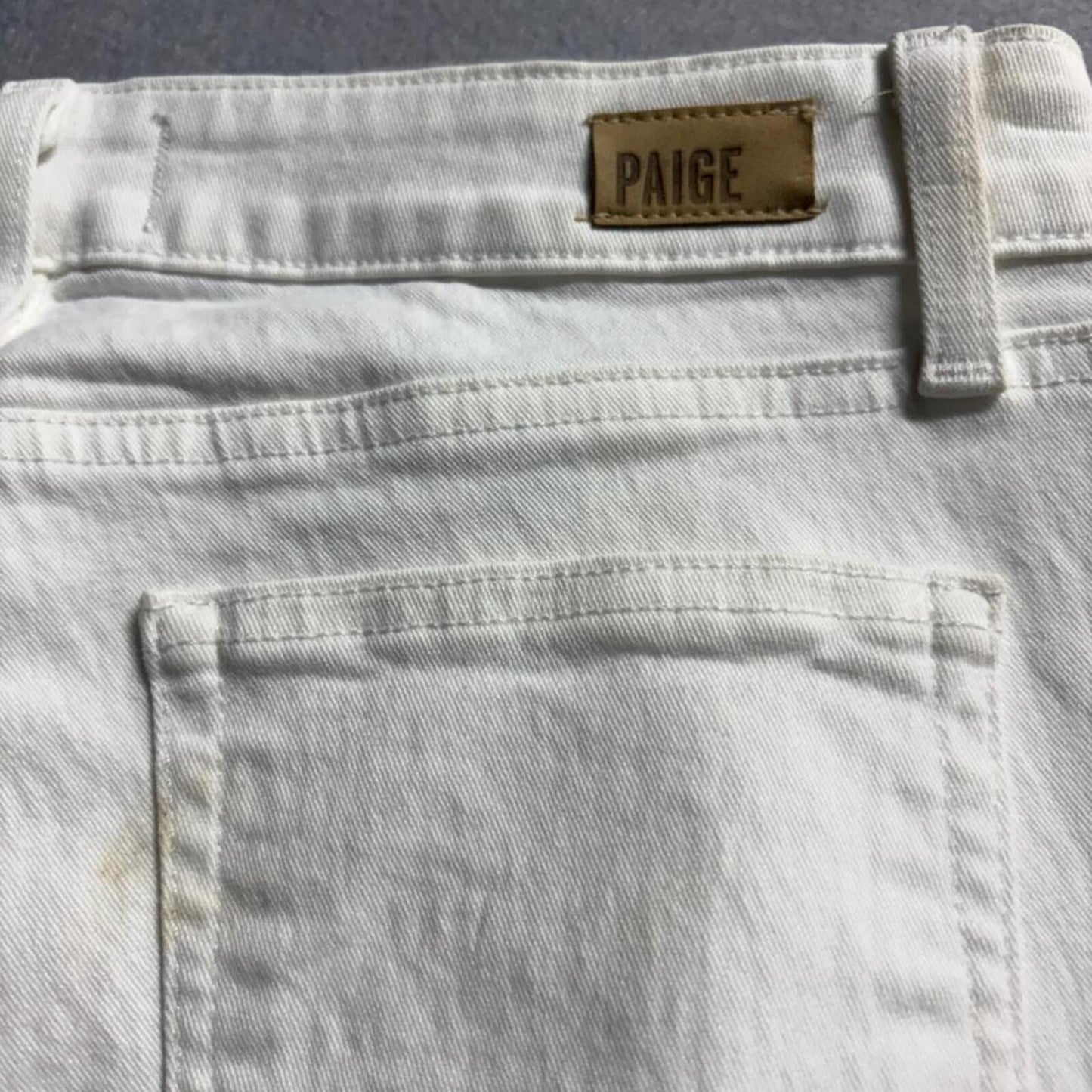 Paige Kylie Crop Jeans Womens 26 White Denim Stretch Straight Leg Crop Pants