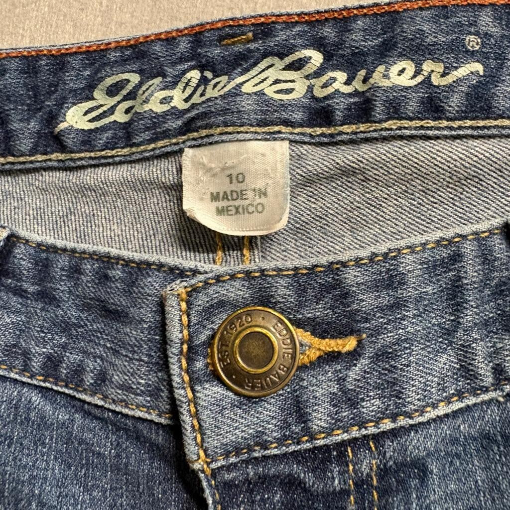 Eddie Bauer Slightly Curvy Bootcut Jeans Womens Size 10 Blue Stretch Denim