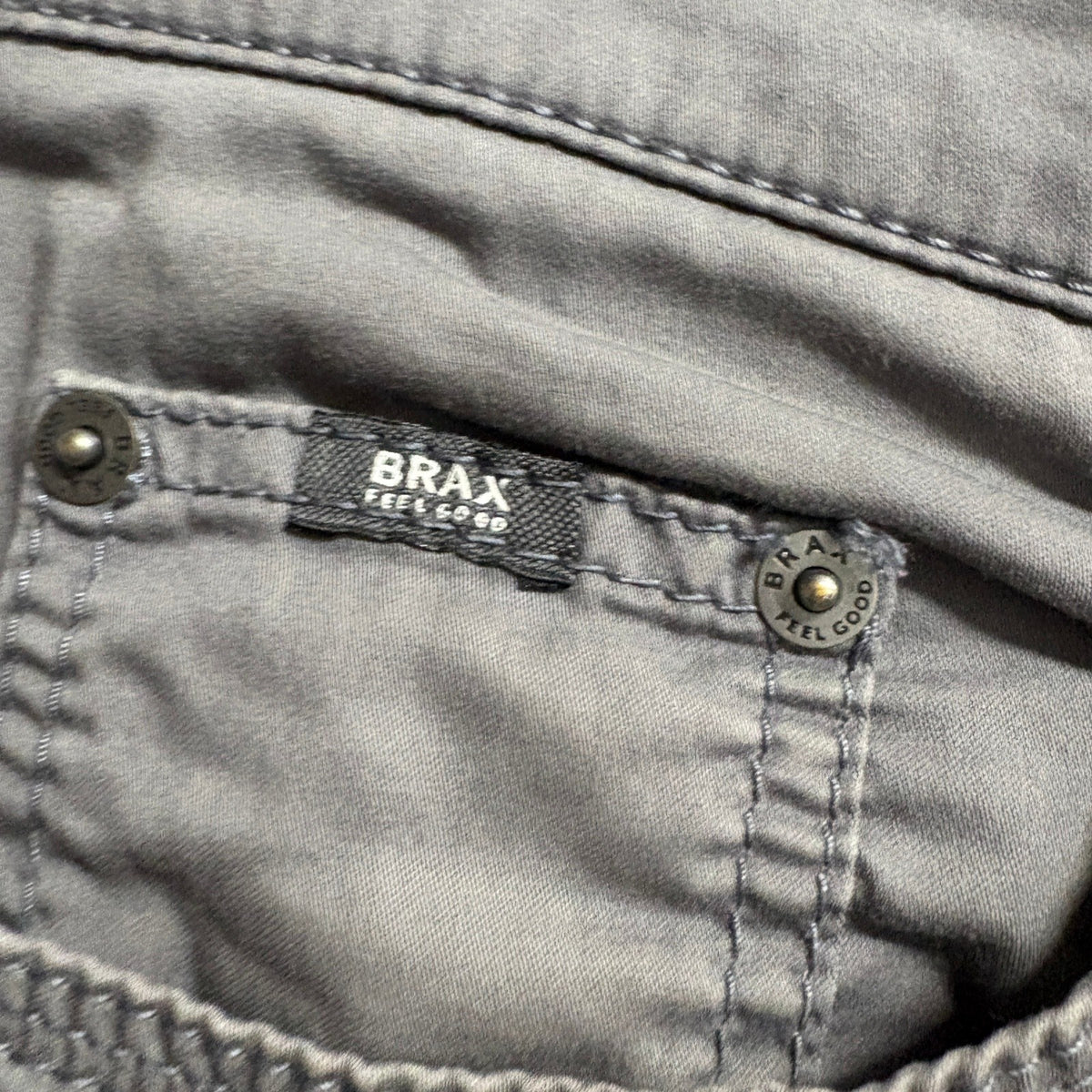 Brax Cooper Regular Fit Pants Mens 32x32 Gray Cotton Blend Chino Straight Leg