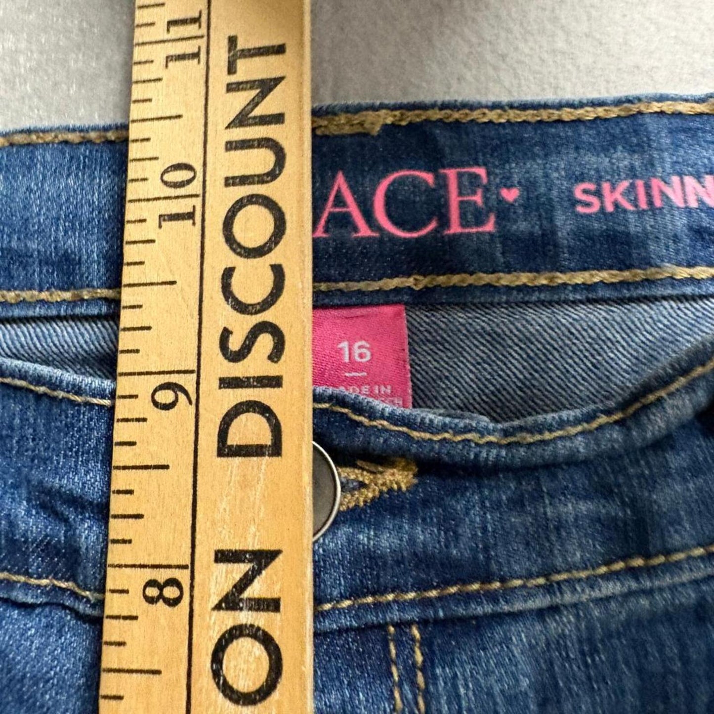 The Childrens Place Girls Skinny Jeans Size 16 Blue Denim Stretch Adjustable