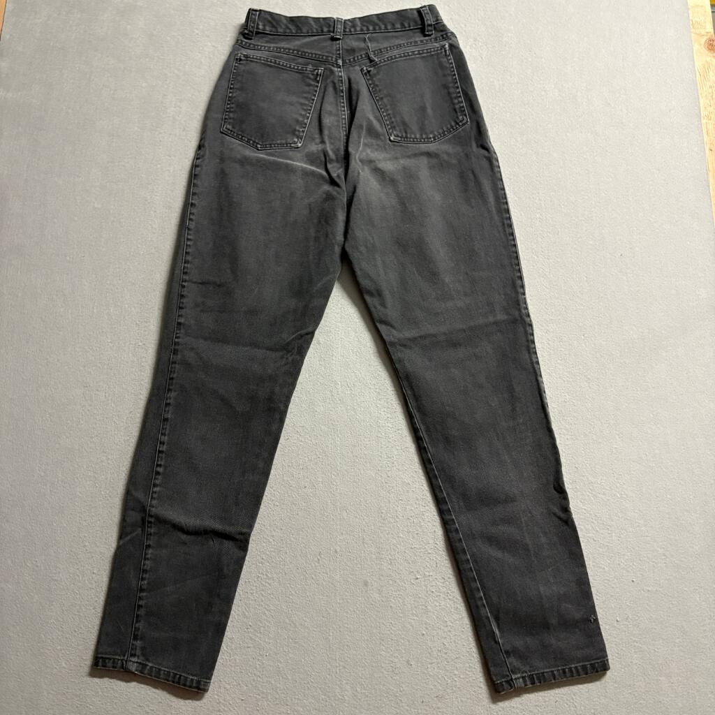 Skoozi Vintage High Rise Mom Jeans Womens 26 Black Denim Tapered Leg Dungaree
