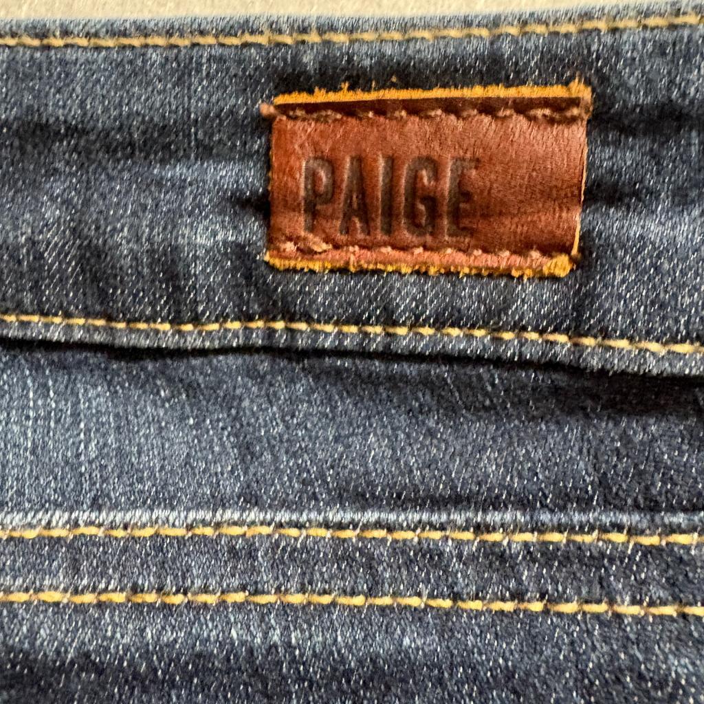 Paige Kylie Crop Jeans Womens 27 Dark Wash Stretch Denim Cropped Straight Blue