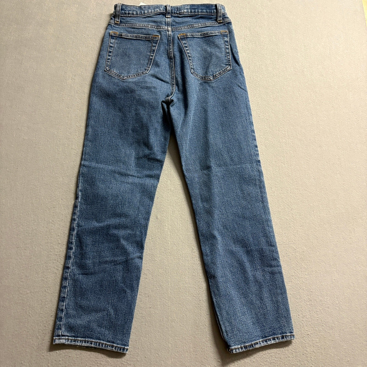 Abercrombie & Fitch Ultra High Rise Ankle Straight Jeans Womens 27 4R Blue Denim