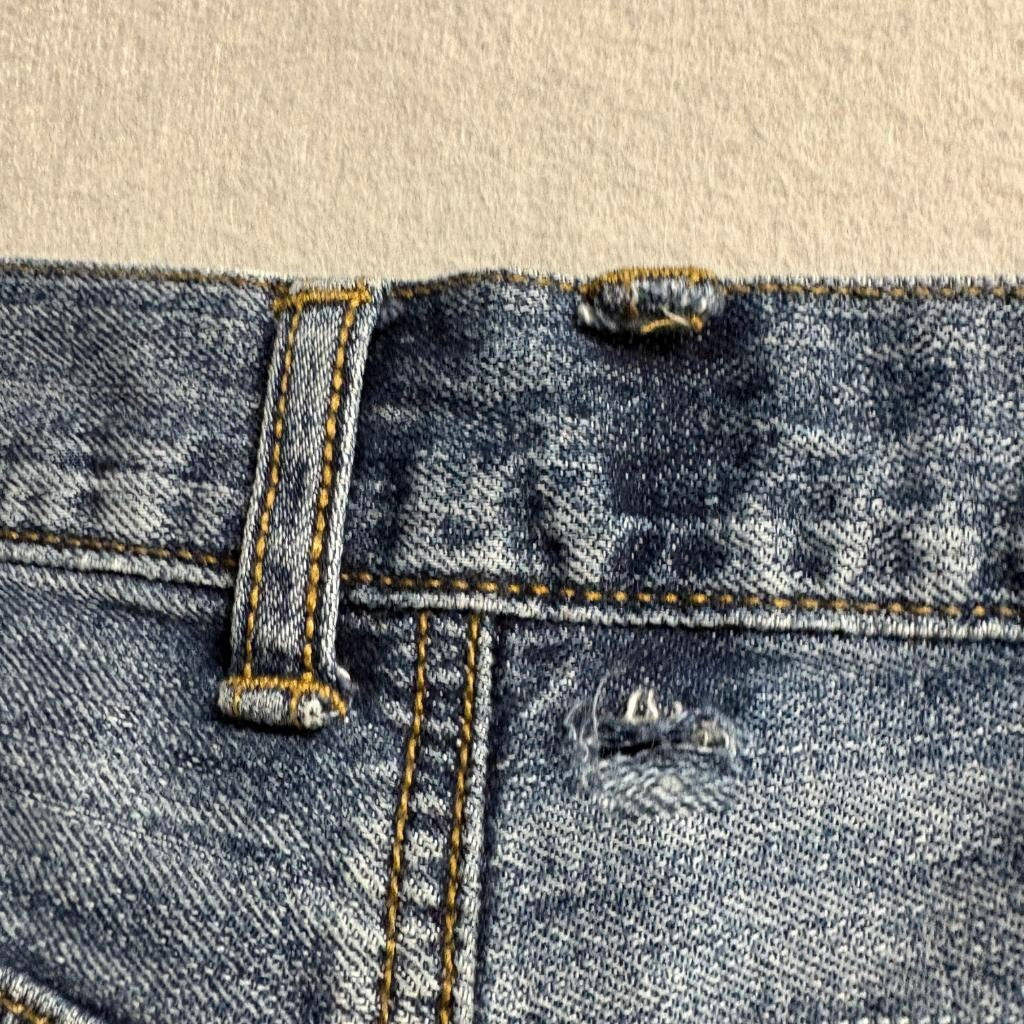 I Heart Ronson Distressed Crop Jeans Womens Size 12 Blue Denim Ripped Straight