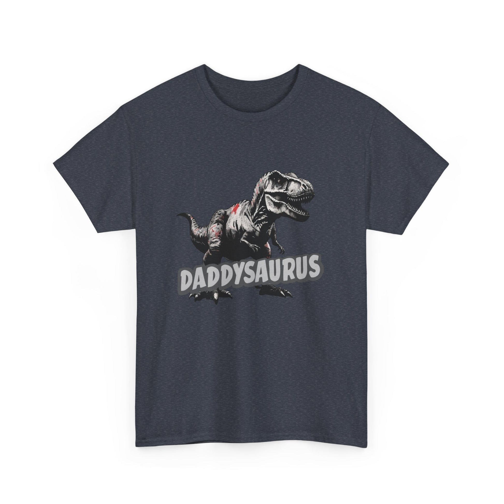 Daddysaurus TRex Dinosaur Heavy Cotton Tee Printify