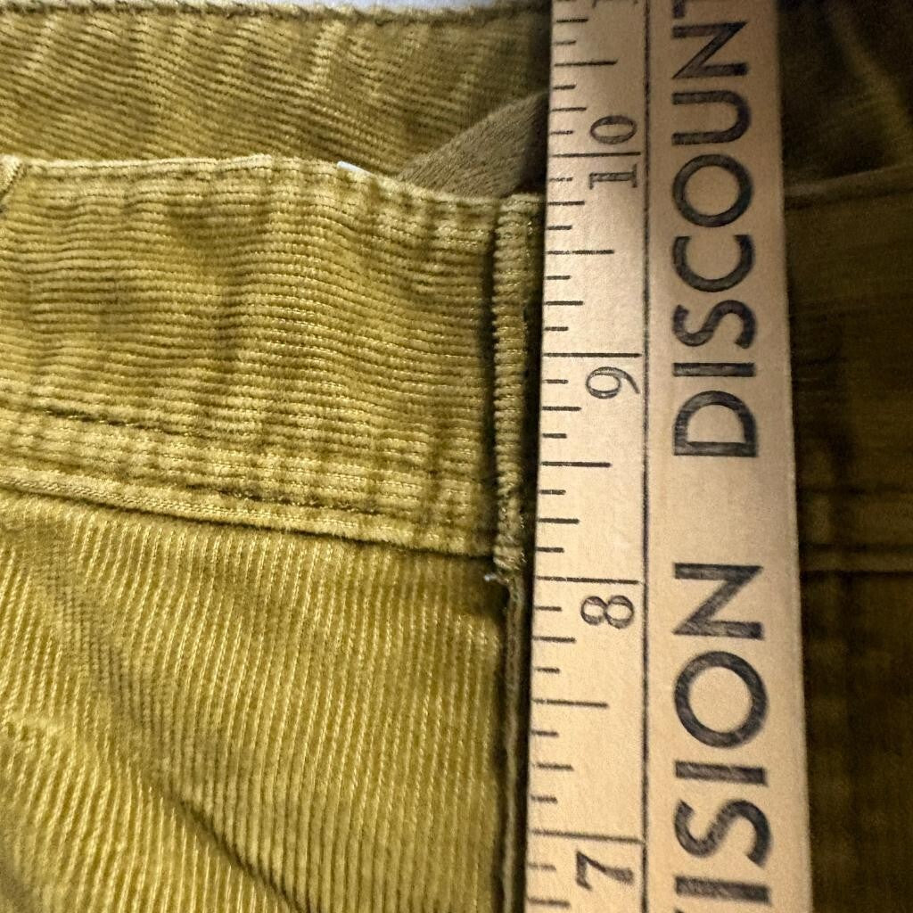 Athleta Corduroy Pants Womens 14T Tall Mustard Yellow Stretch Straight Leg
