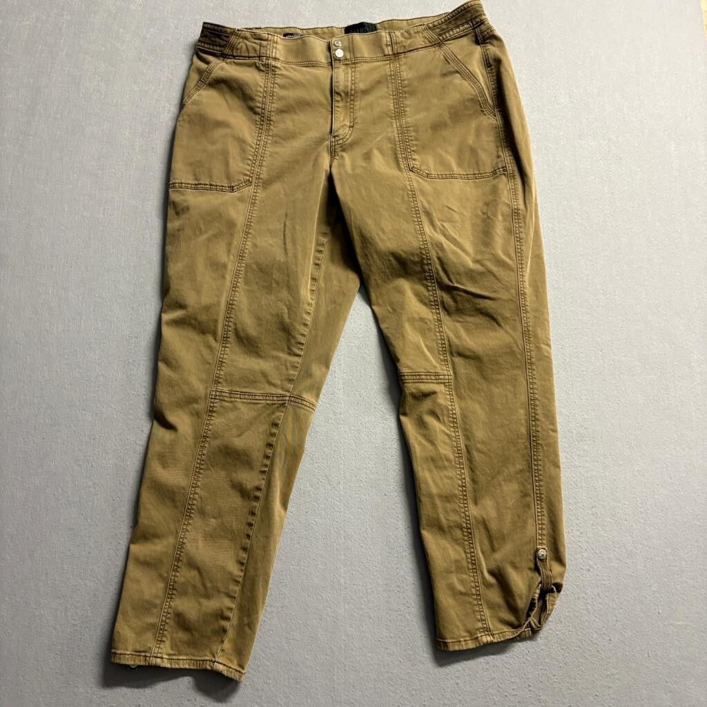 White House Black Market Crop Pants Womens 16 Brown Mid Rise Straight Leg Cargo