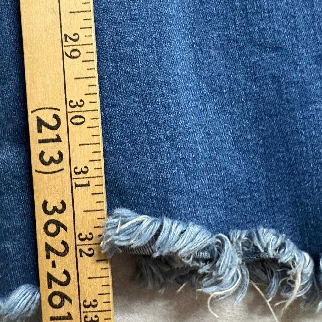 Fashion Nova High Rise Extreme Flare Jeans Womens Size 1 W24 Distressed Raw Hem