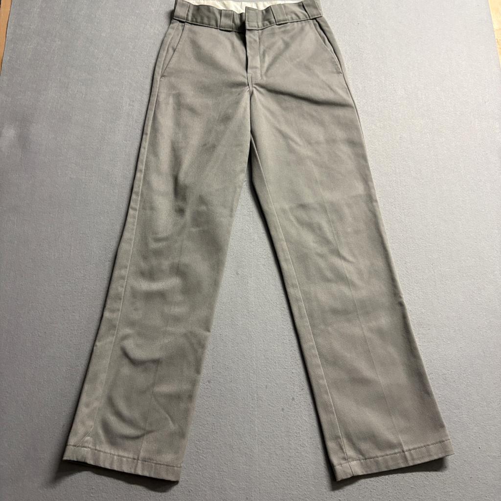 Dickies 874 Original Fit Work Pants Mens 28x32 Gray Polyester Cotton Chino
