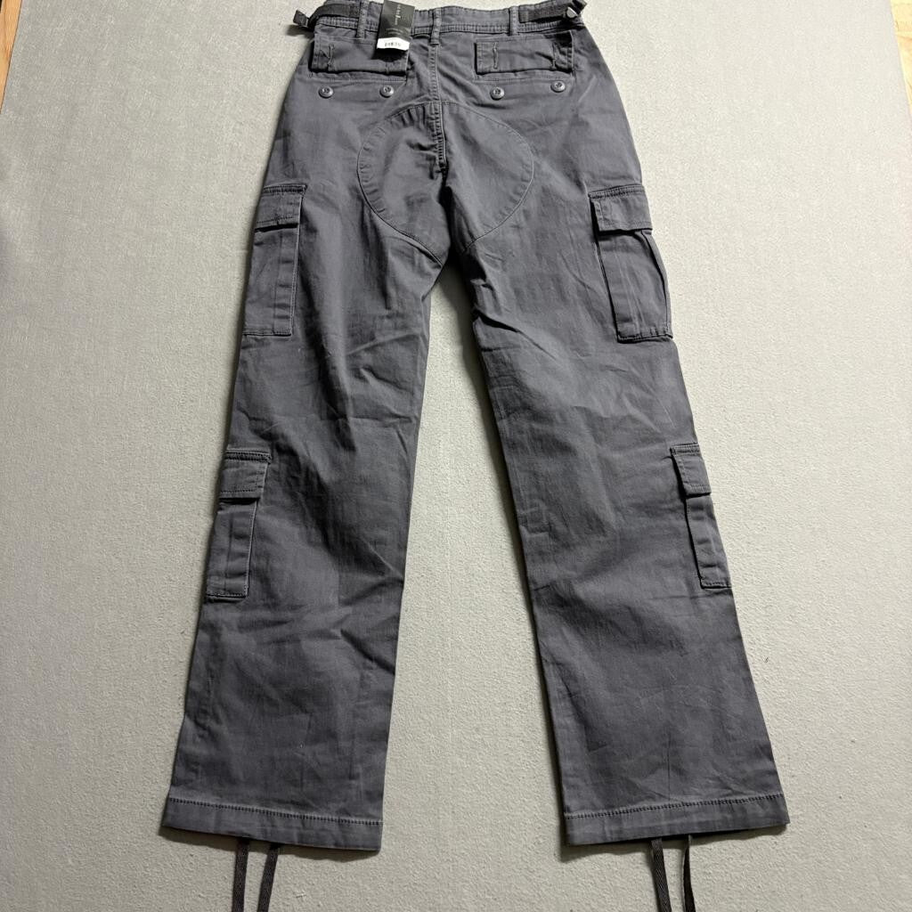 No Boundaries Womens Cargo Pants 26x30 Grey Tapered Leg Stretch Utility New
