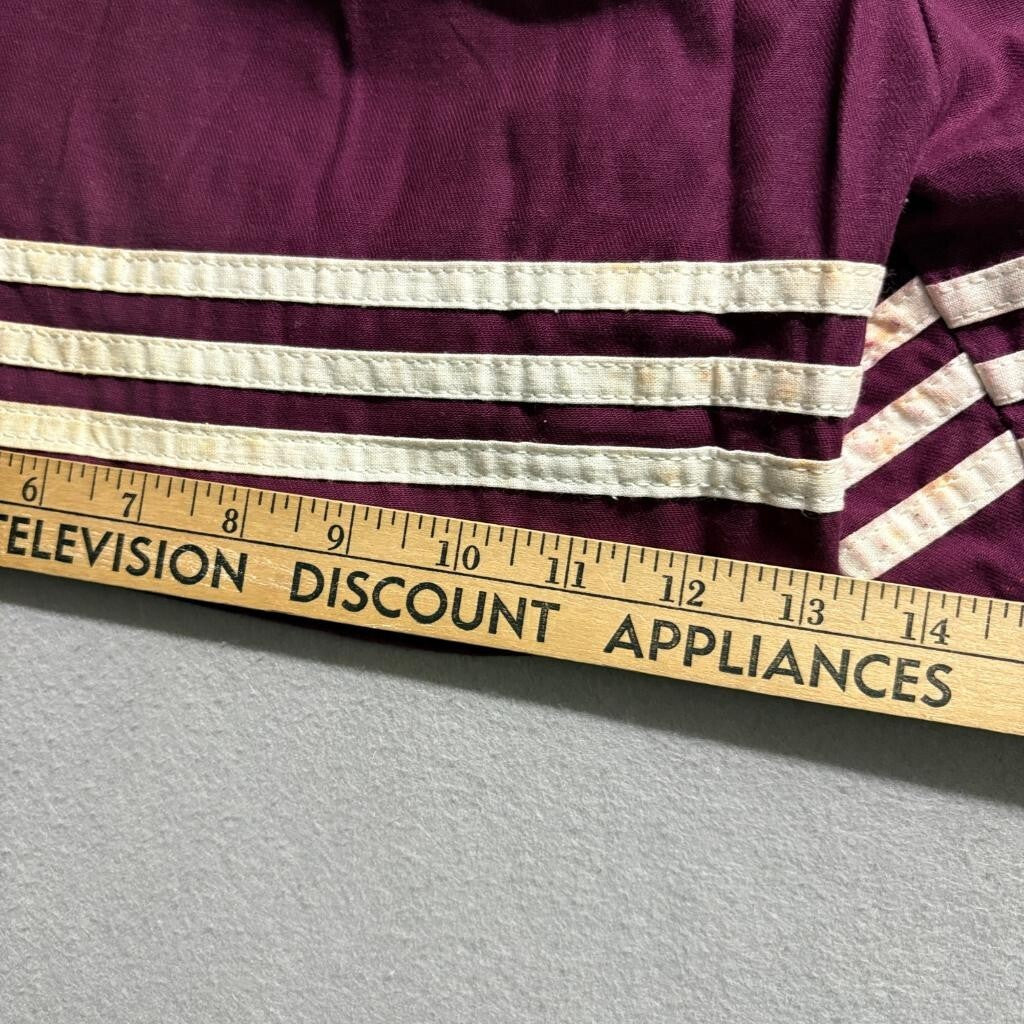 Vintage Key Elements Mens Large Maroon Athletic Shorts Made in USA 3 Stripe