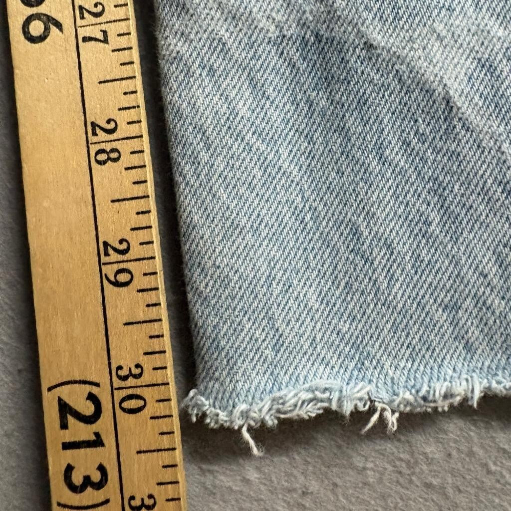 Garage Denim Wide Leg Jeans Womens 25 Light Wash Swirl Pattern Raw Hem High Rise