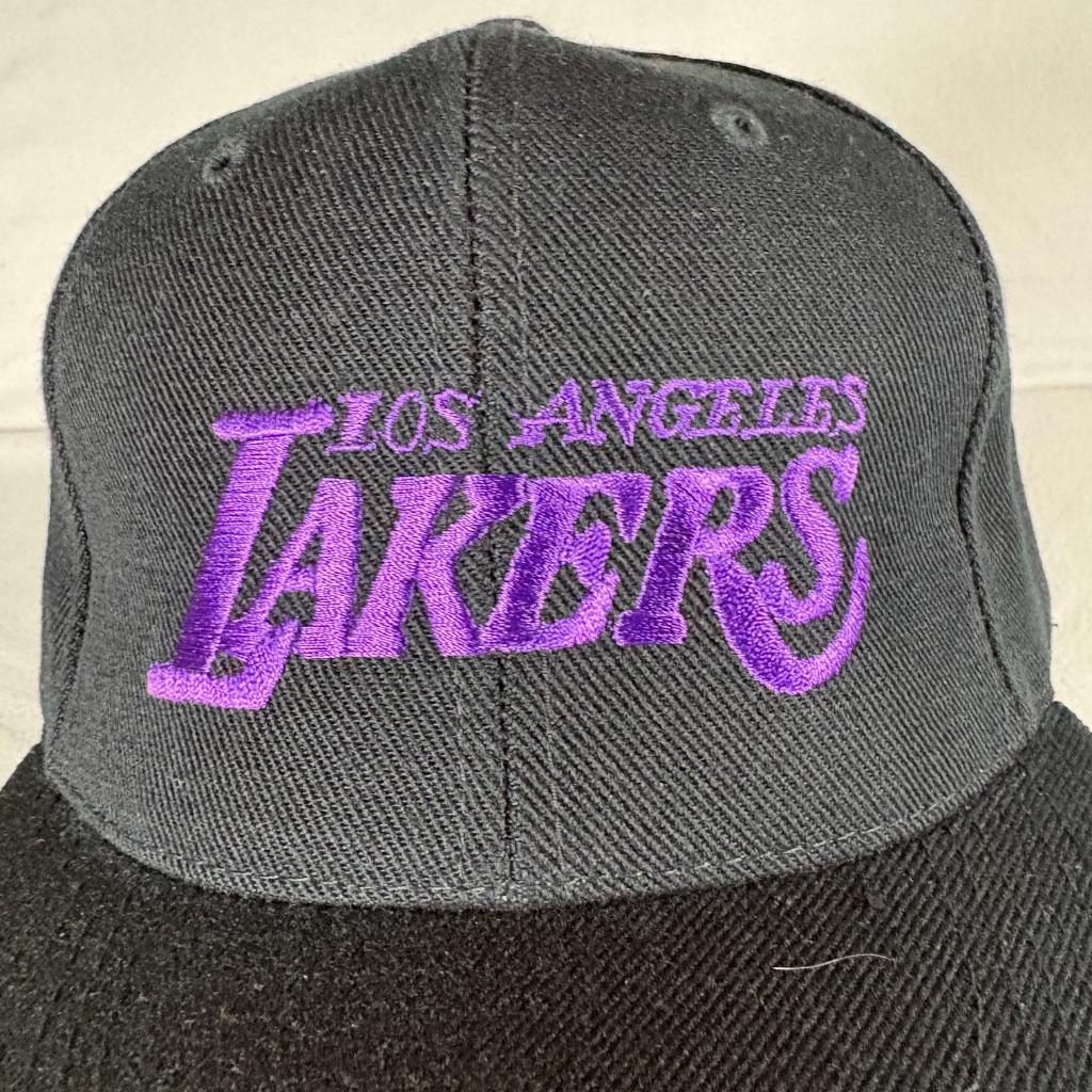 Los Angeles Lakers Snapback Hat Black Purple Embroidered Cap One Size Fits All