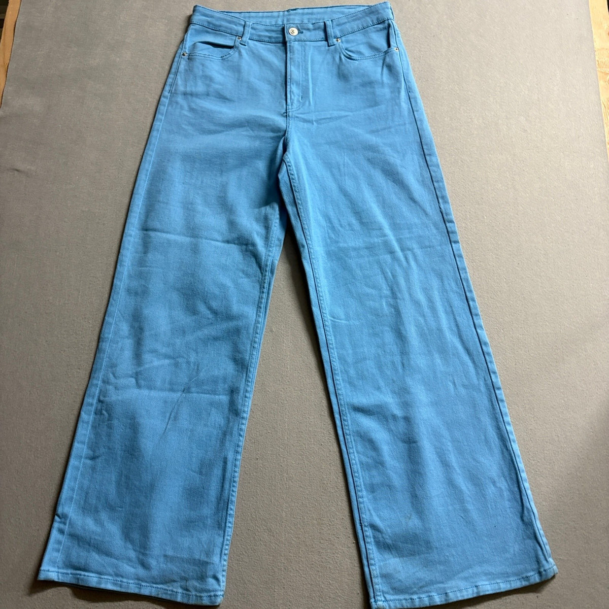 H&M Divided Blue Wide Leg Jeans Womens Size 30 High Rise Denim Pants