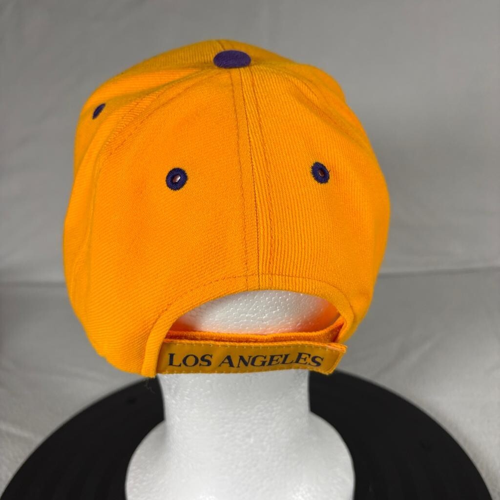 Los Angeles Lakers Hat Sam's Cap Yellow Purple LA Embroidered Hook Loop