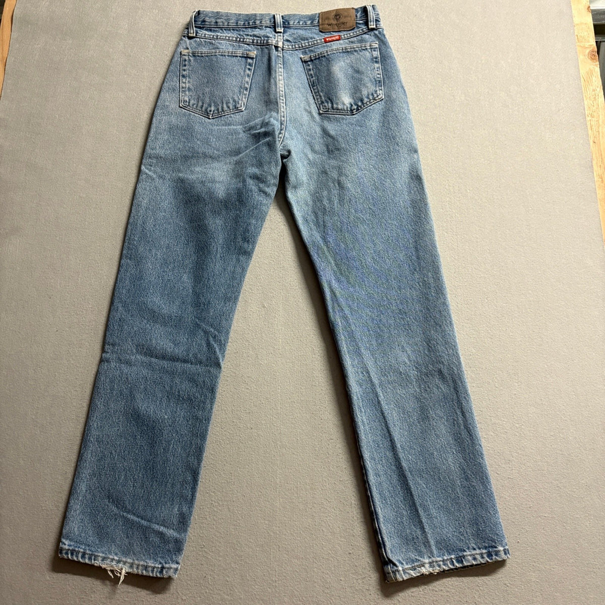 Wrangler Hero Mens Jeans 31x32 Blue Denim Straight Leg Regular Fit Workwear