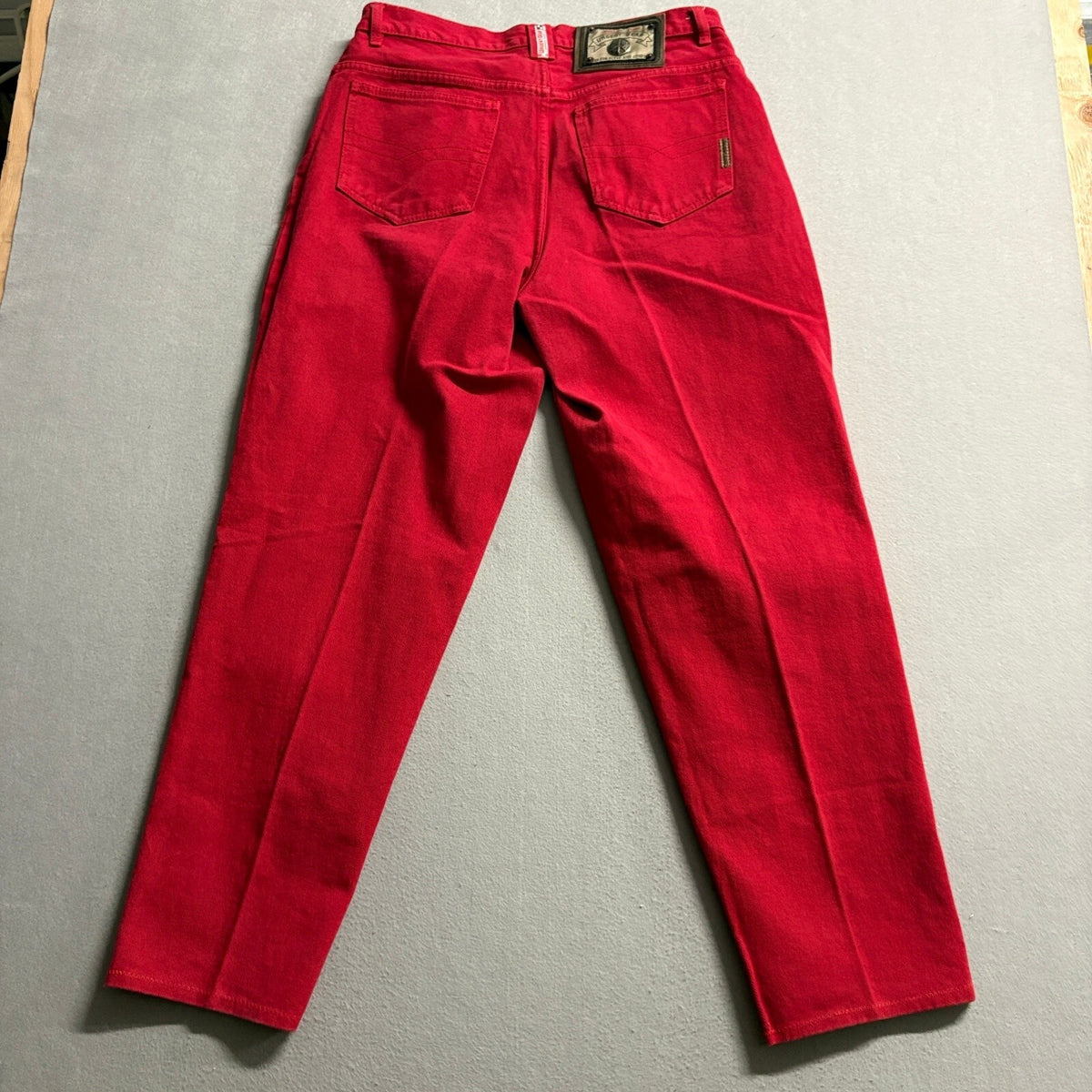 Urgent Gear Vintage 90s Red Denim Jeans Womens Size 34 High Rise Straight Leg