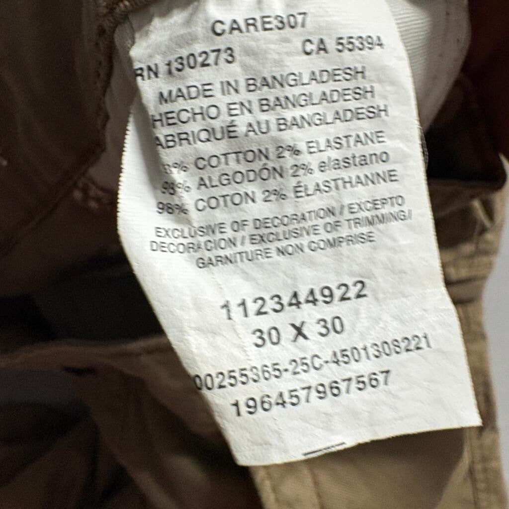 Wrangler Cargo Pants Mens 30x30 Brown Regular Taper Stretch Cotton Utility Work