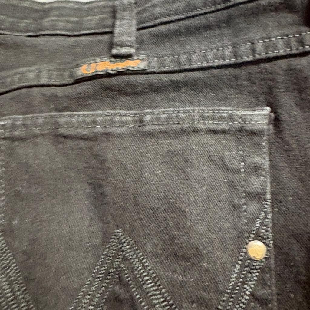 Wrangler Q-Baby Jeans Womens 19/20x34 Black No Gap Waistband Bootcut Stretch