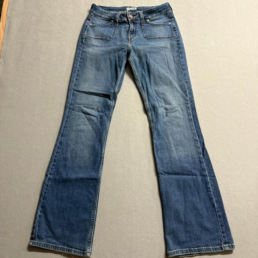 Levis 545 Jeans Womens 4 Medium Blue Denim Low Boot Cut Flap Pocket Stretch
