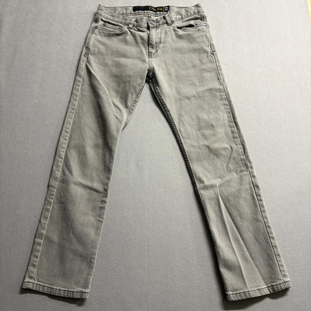 Emerica Prohibit Slim Mens Jeans Size 30x30 Gray Denim Skateboard Skate Pants