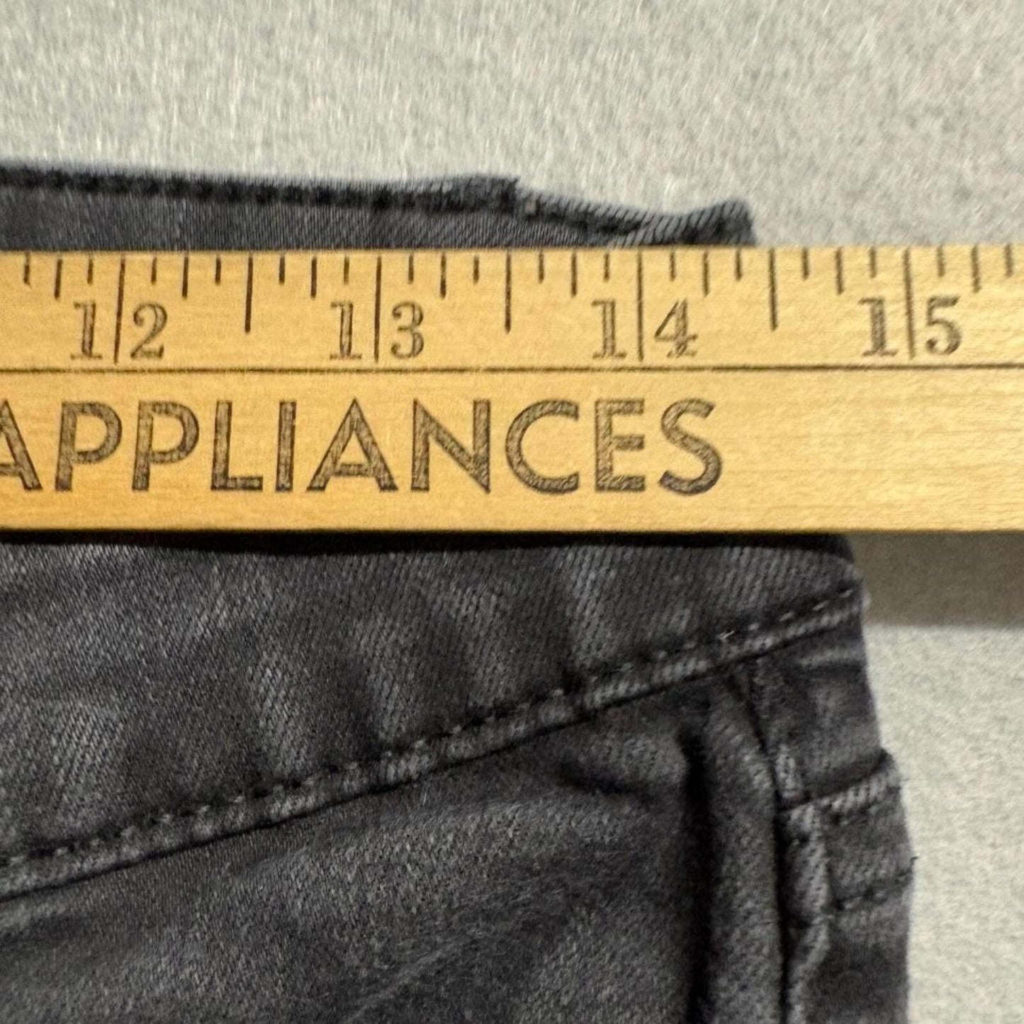 White House Black Market Jeans Womens 4L Black Straight Crop Embroidered Hem