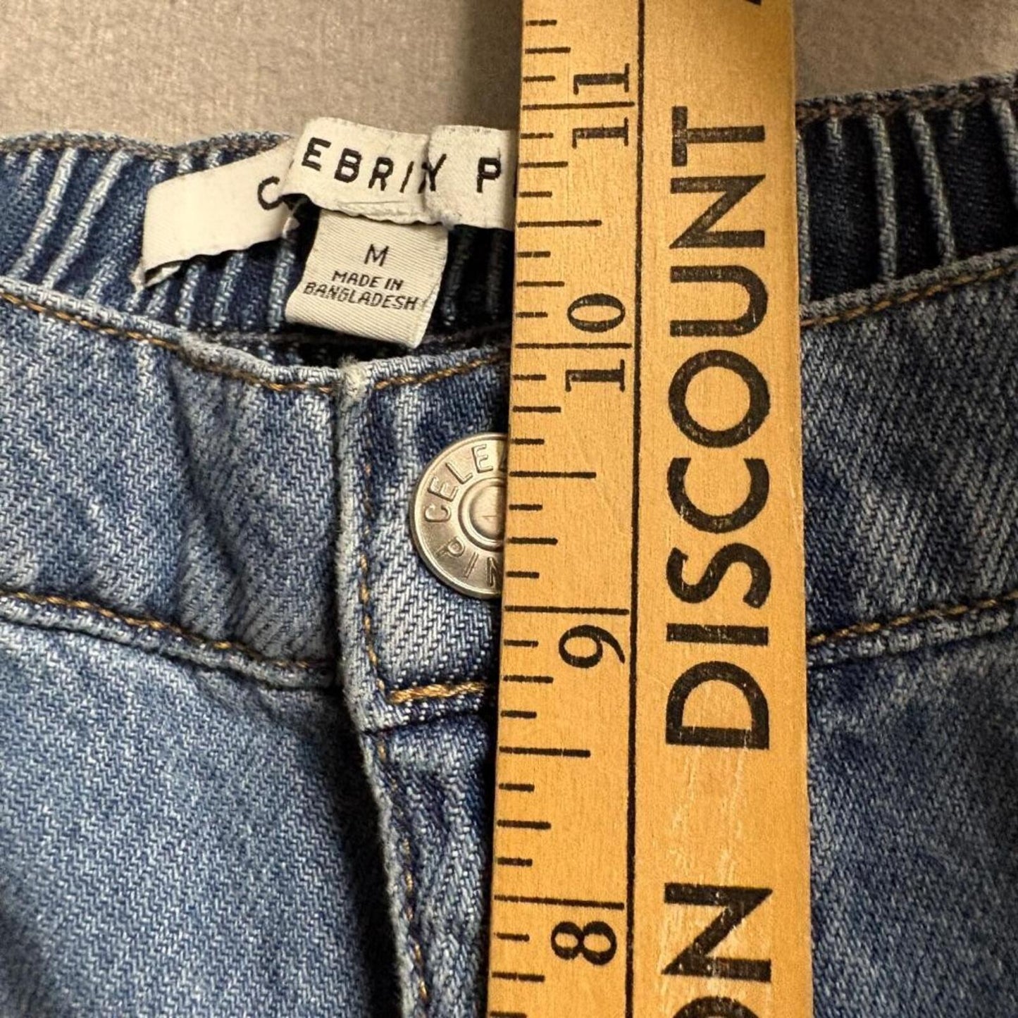 Celebrity Pink Carpenter Jeans Womens Medium Blue Denim Wide Leg Elastic Back