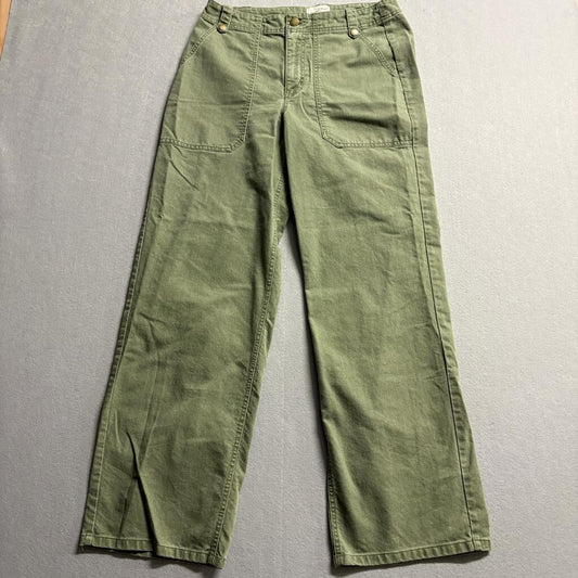 Universal Thread Wide Leg Utility Pants Womens Size 8 Green Cotton Lyocell Blend