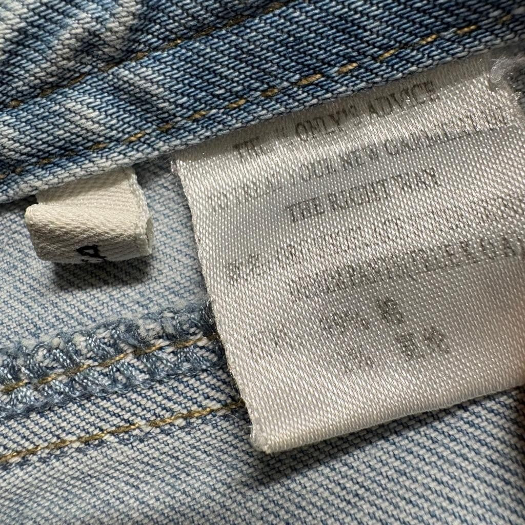 Only Jeans Womens 30 Light Wash Distressed Low Rise Skinny Lace Up Back Pocket