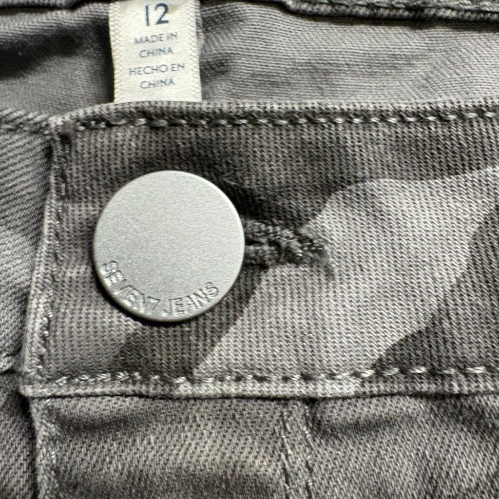 Seven7 Utility Ankle Skinny Jeans Womens 12 Camo Gray Stretch Denim Pants