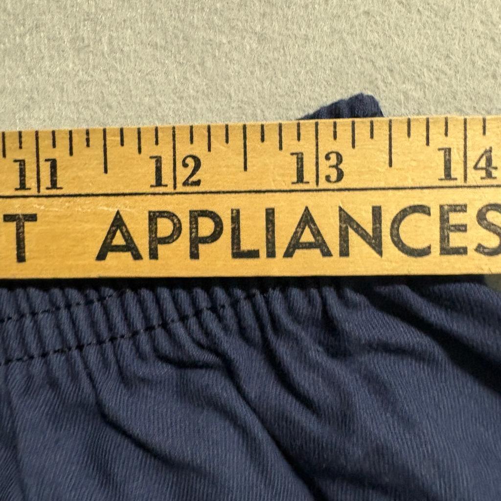 Vintage Key Elements Mens Large Navy Blue White Stripe Athletic Shorts Made in