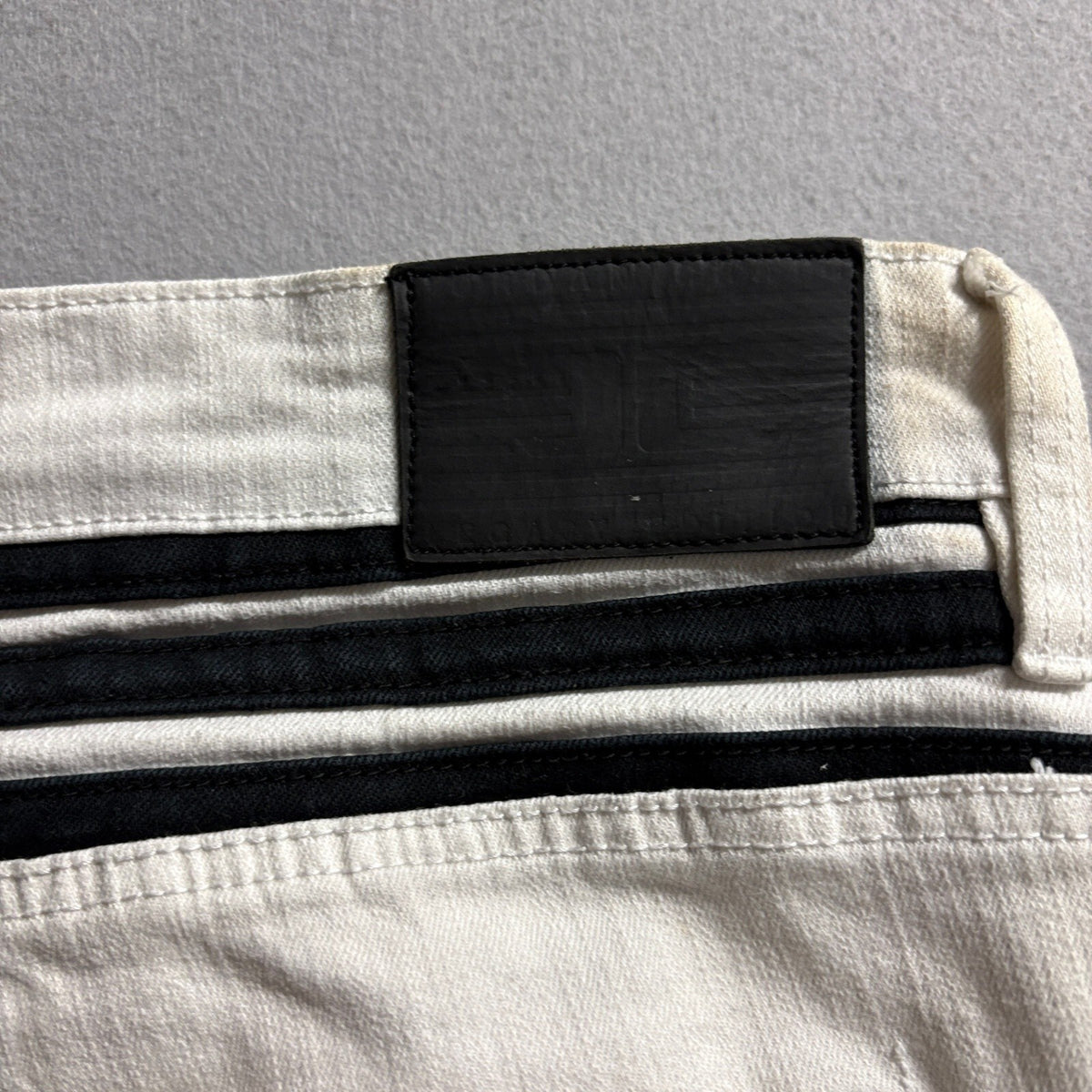 Jordan Craig Legacy Edition Aaron Moto Jeans Mens 40x32 White Black Stripe Slim