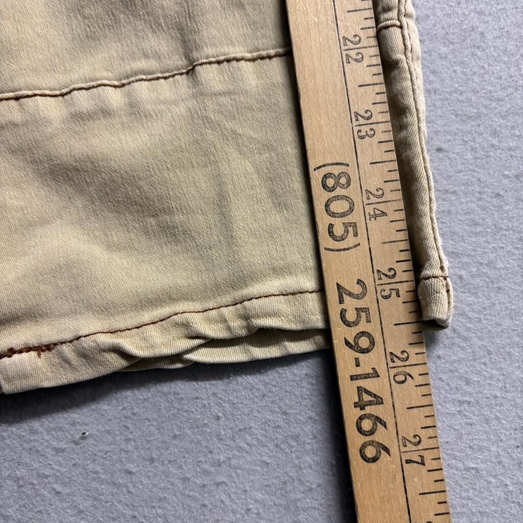 Unbranded Women Khaki Cargo Capri Pants Size M Drawstring Waist Utility Crop