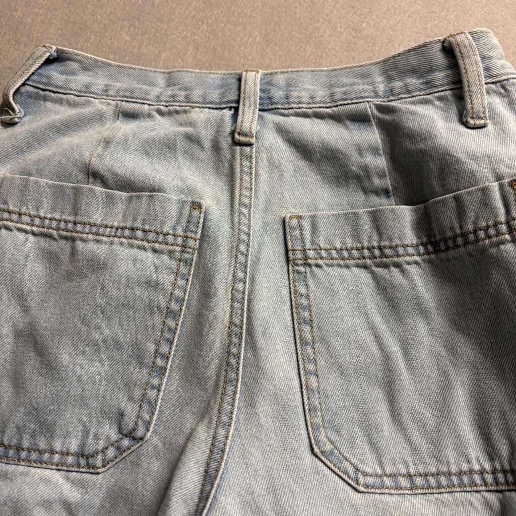 Universal Thread Cargo Jeans Womens 4R Light Wash Wide Leg High Rise Utility