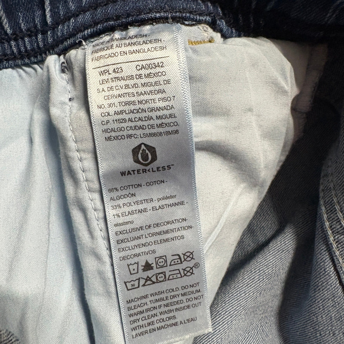 Denizen Levi Strauss Mens Jogger Pants Blue Denim Elastic Waist Stretch