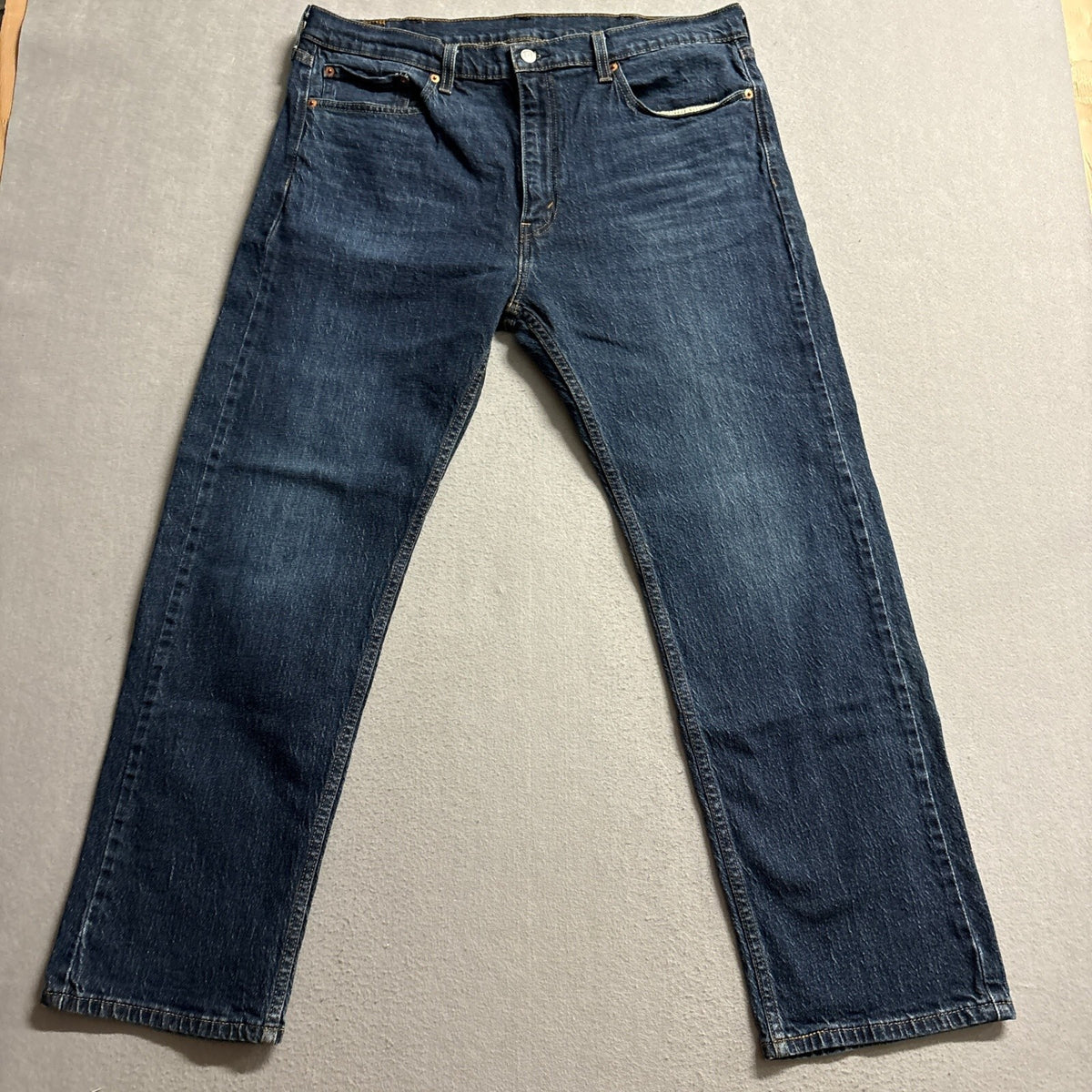 Levis 505 Regular Fit Jeans Mens 38x30 Dark Wash Blue Denim Pants PC9-00505-1989