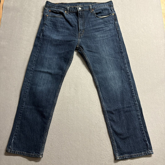 Levis 505 Regular Fit Jeans Mens 38x30 Dark Wash Blue Denim Pants PC9-00505-1989