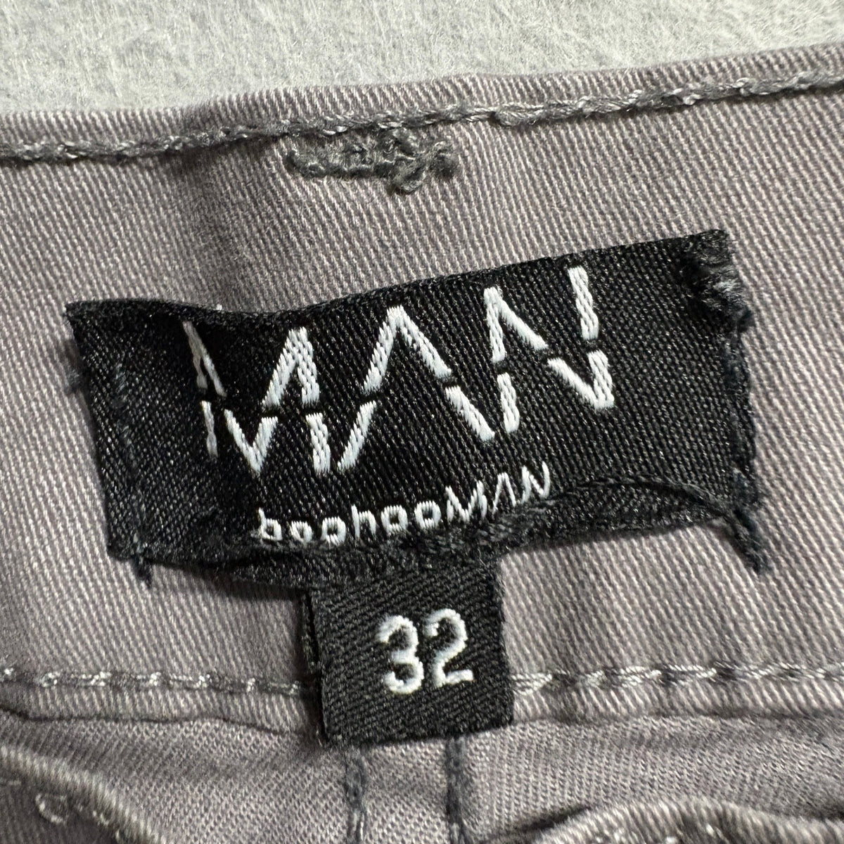 boohooMAN Cargo Pants Mens 32 Gray Cotton Blend Flat Front Casual Utility Pants
