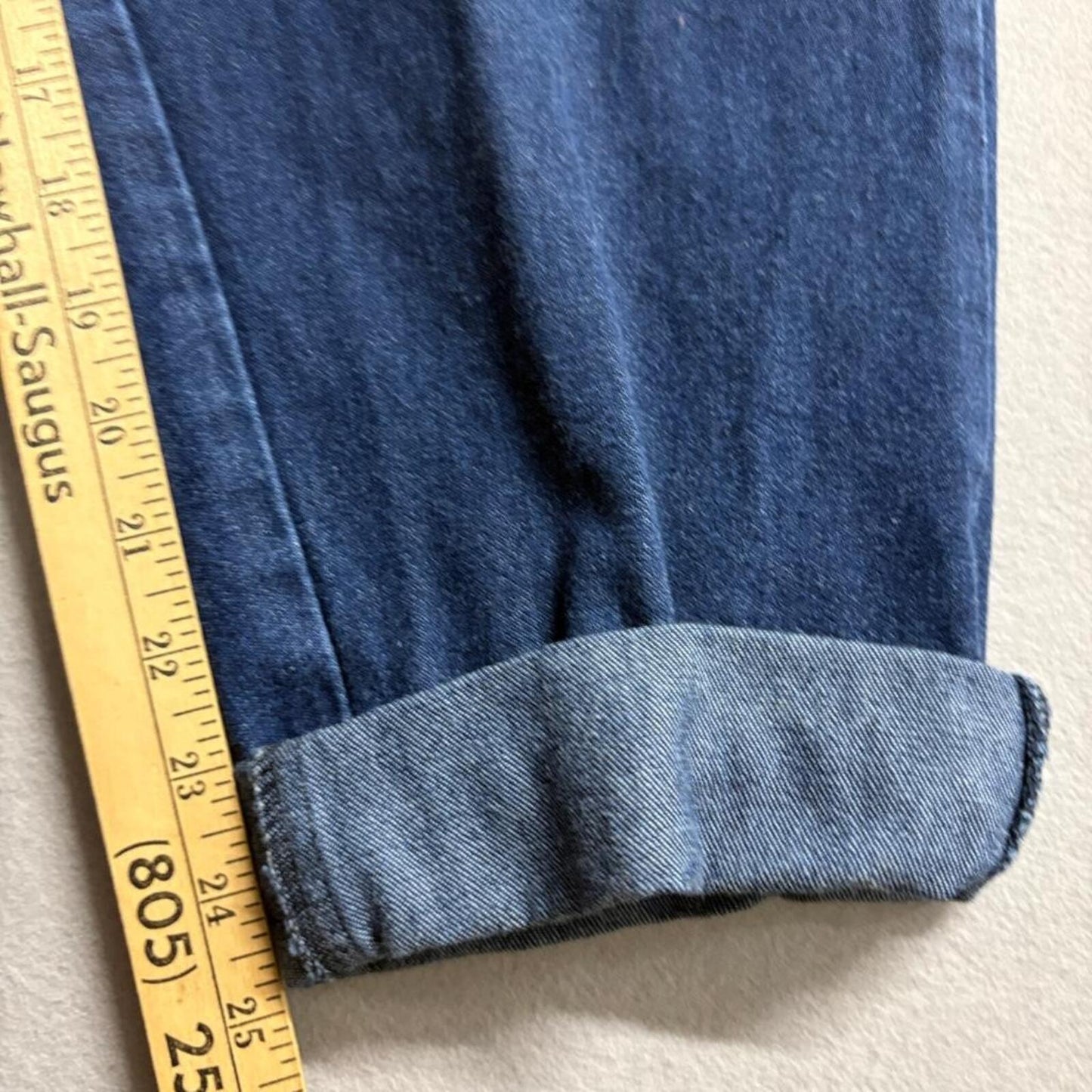 Cascade Blues Petite Jeans Womens 14P Blue Denim Elastic Waist Pull On Mom Pants