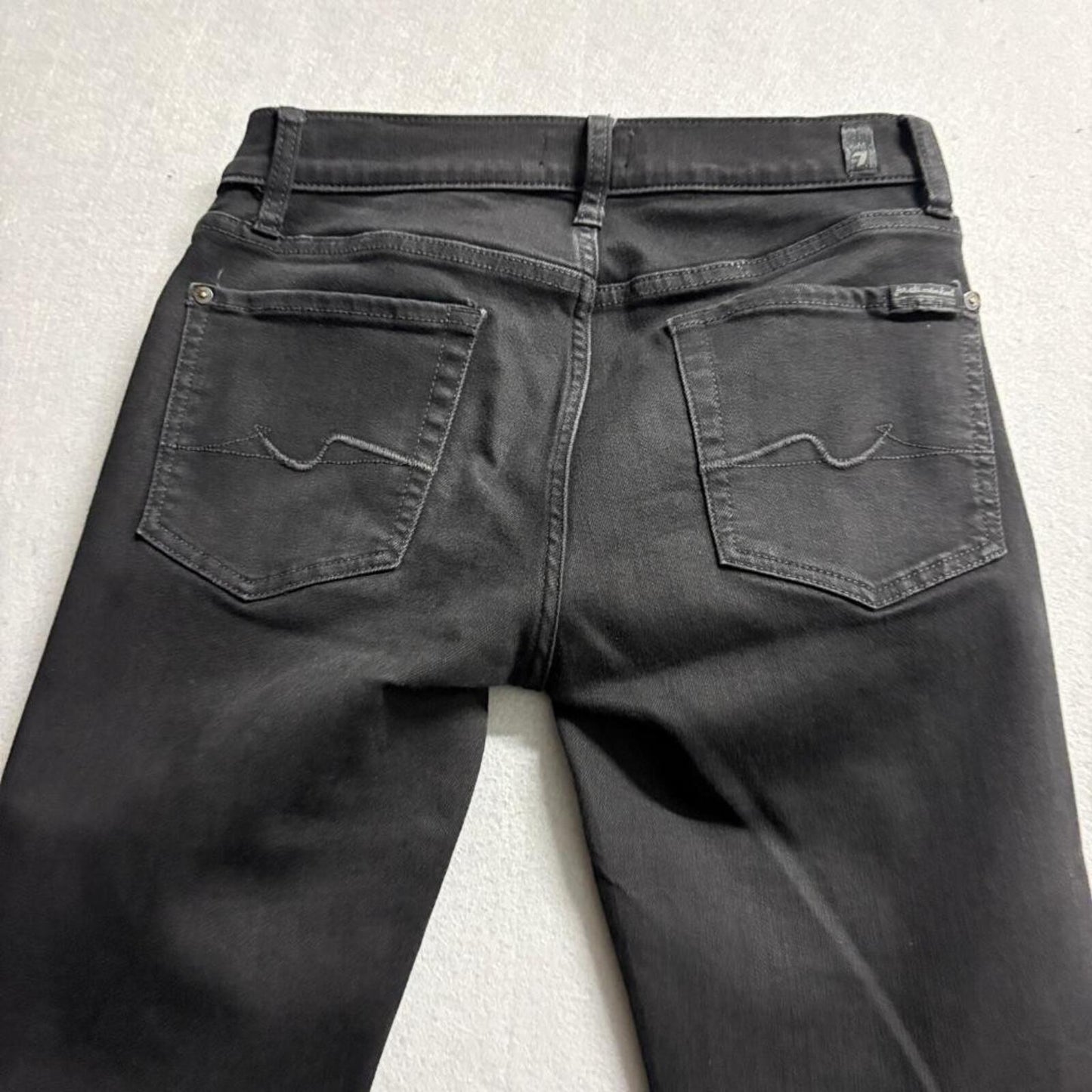 7 For All Mankind Slim Jeans Mens Size 30 Black Denim Pants Fits Like 29x29