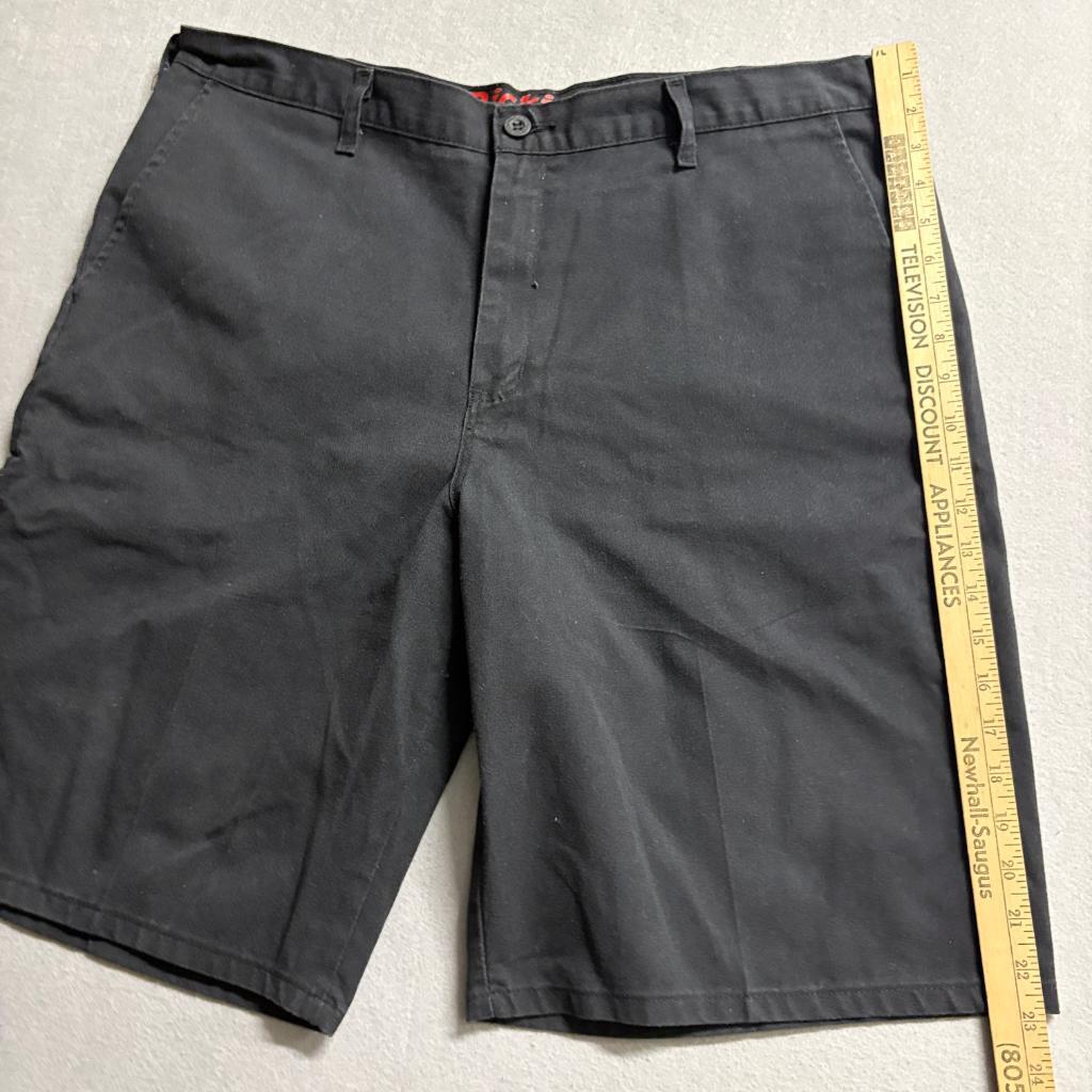 Dickies Flexible & Durable Chino Shorts Mens 36 Black Flat Front Utility Work