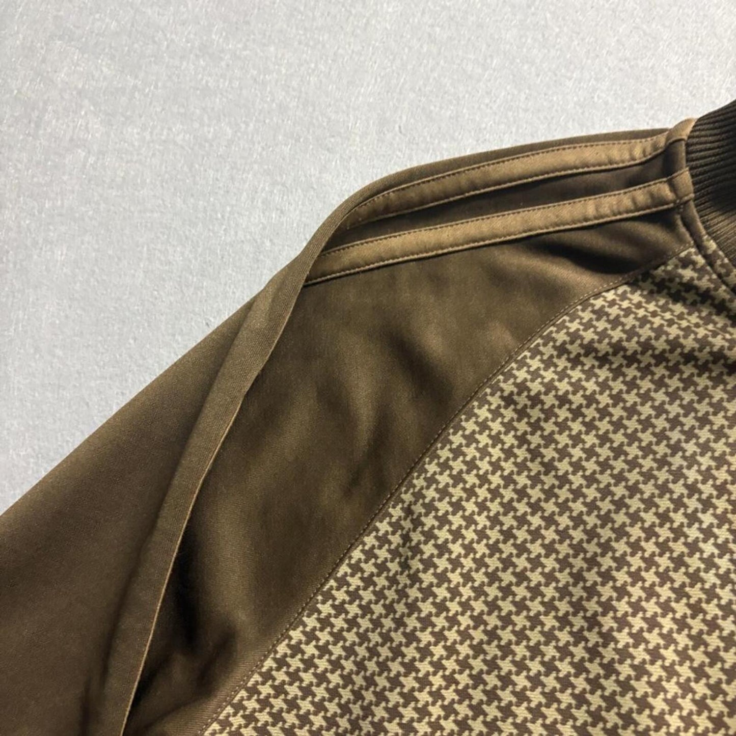 Ezekiel Track Jacket Mens XL Brown Houndstooth Full Zip Cotton Activewear
