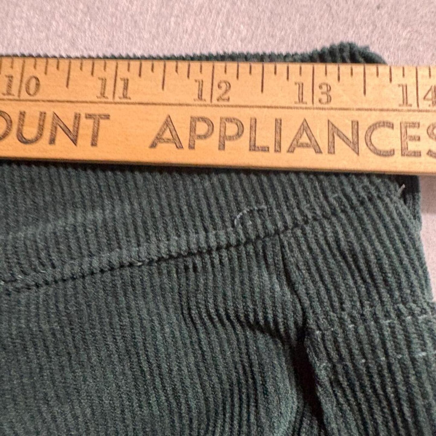 Shein Corduroy Pants Womens Small Green High Rise Straight Leg Stretch Casual