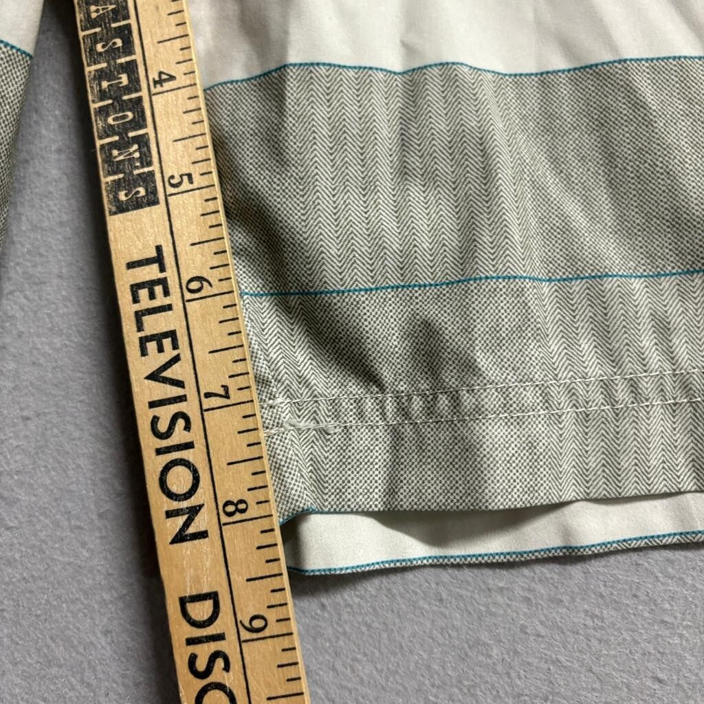 Hurley Board Shorts Mens 38 Gray White Striped Recycled Polyester Swim Trunks