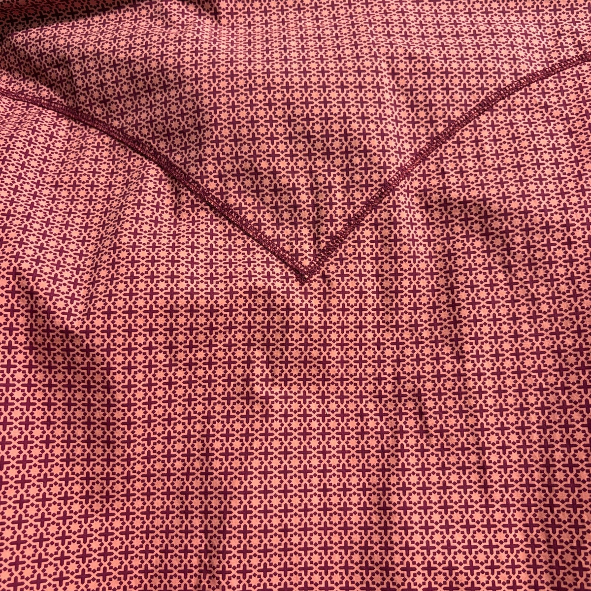 Stetson Western Shirt Mens XL Pink Purple Geometric Pearl Snap Long Sleeve