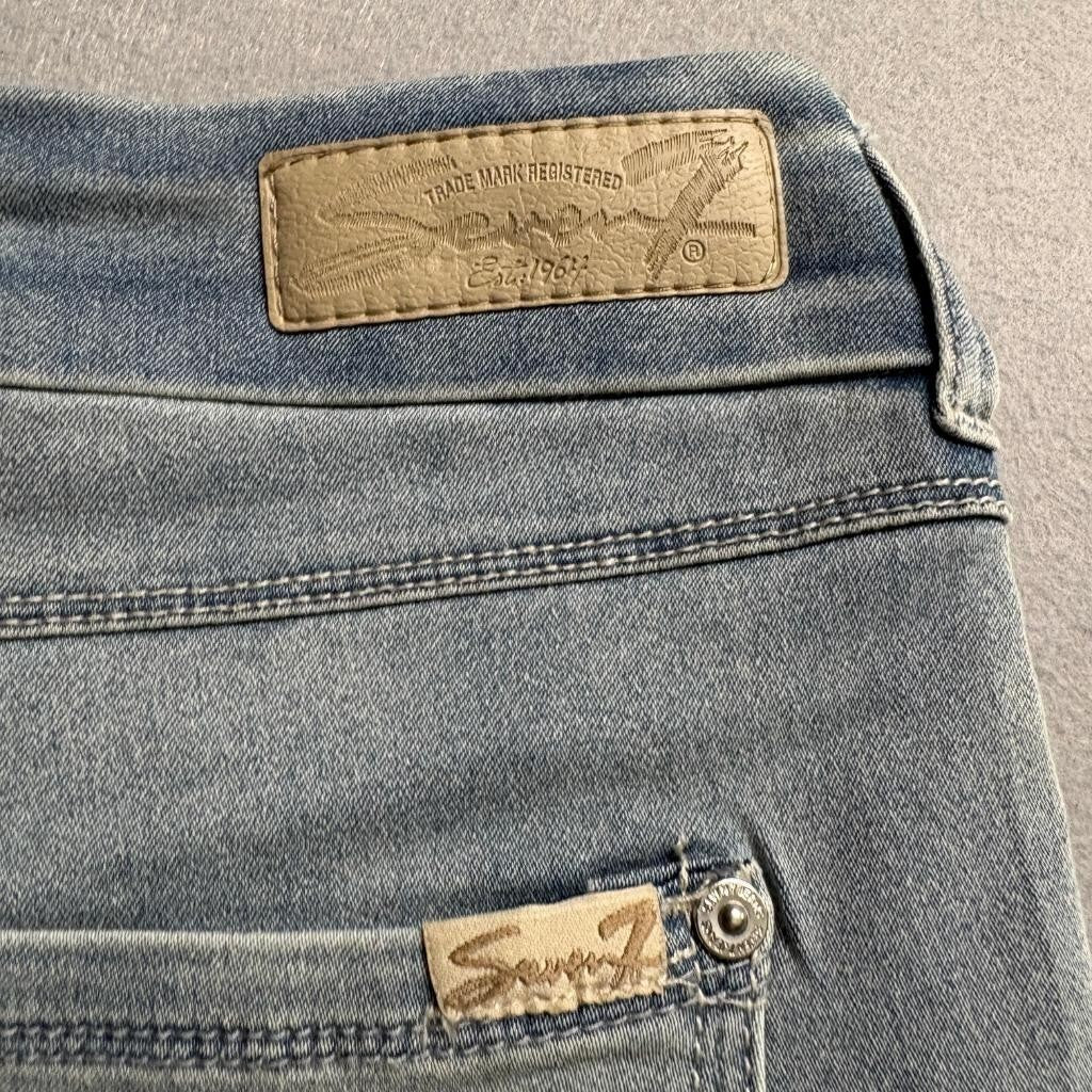 Seven7 Tummy Less Slimmer Legging Jeans Womens Size 14 Light Wash Stretch Denim