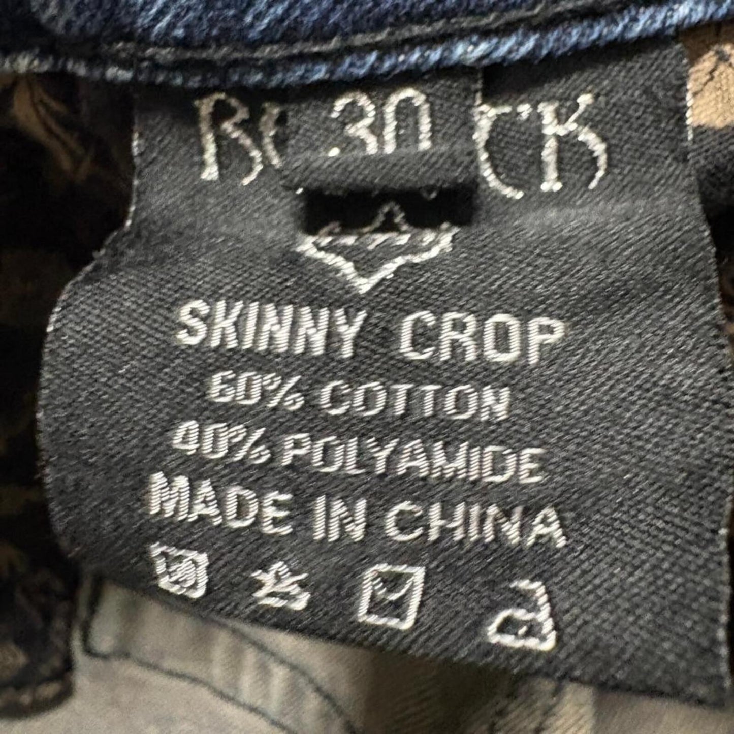 BKE Redux Skinny Crop Jeans Womens Size 30 Blue Denim Distressed Ankle Zip