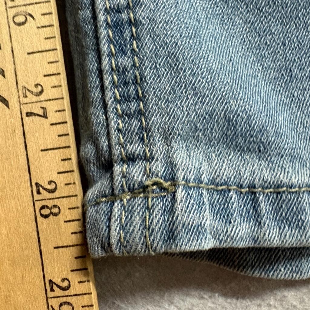 Smith & Mills Denim Mens 34x30 Slim Straight Jeans Light Wash Stretch Blue